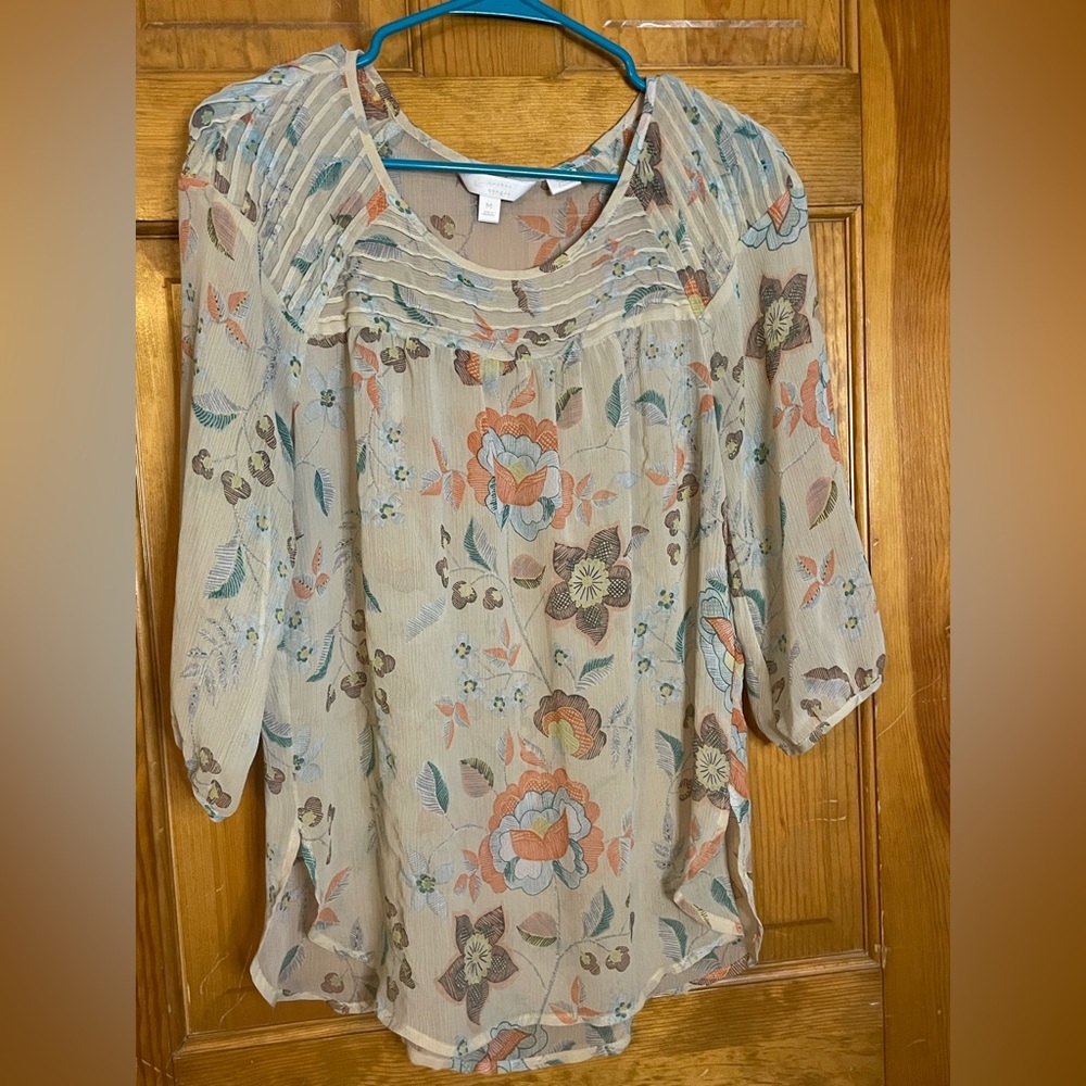 Sheer multi colored shirt